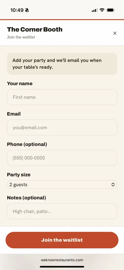 Waitlist
